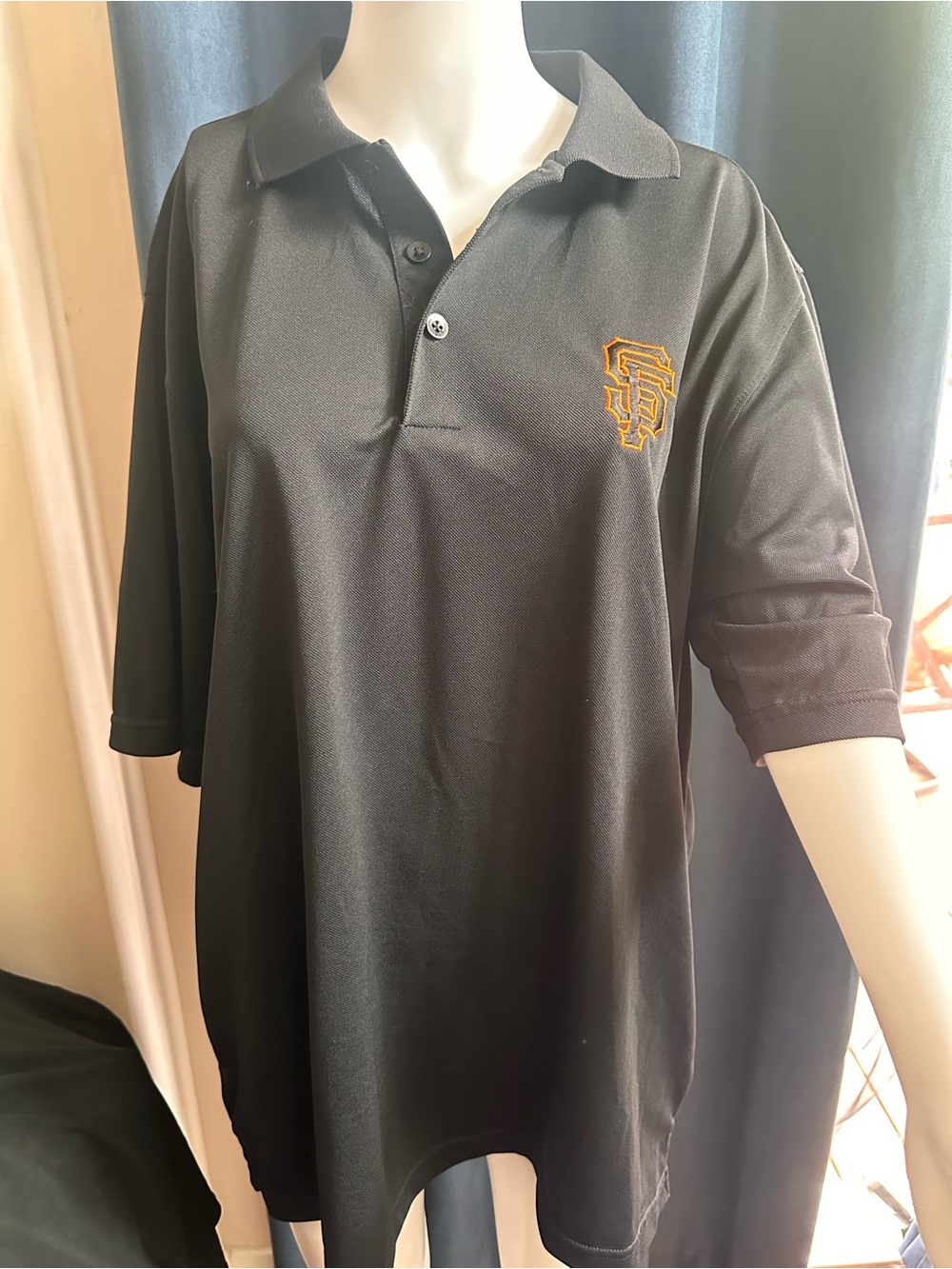 Antigua SF Giants Men's Black Polo Shirt Large 2010 World Series Era